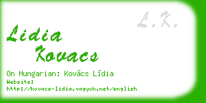 lidia kovacs business card